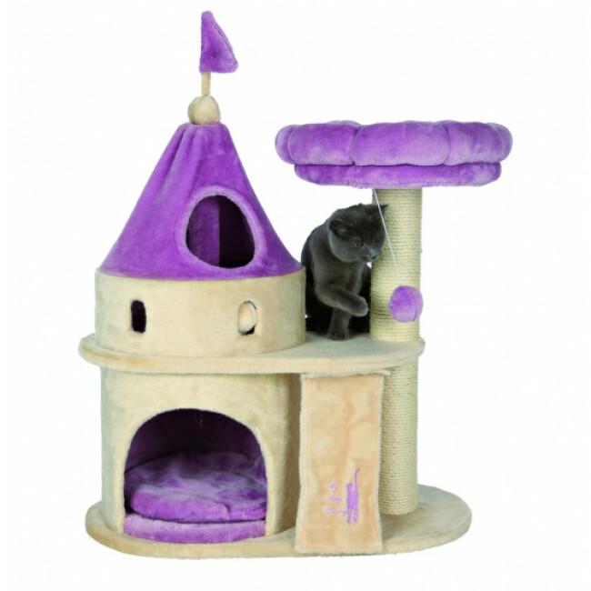 Arbre à chat My Kitty Darling beige et violet forme château Trixie