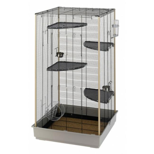 Cage noire Scoiattoli pour écureuils avec structure verticale