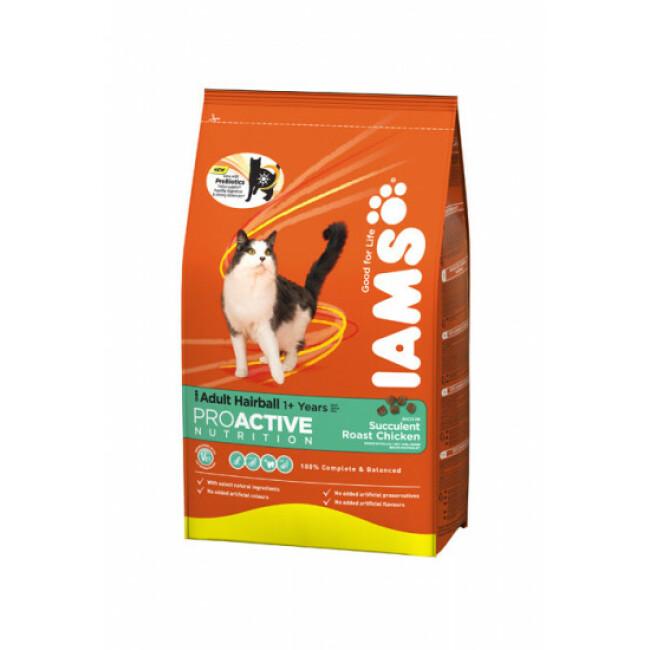 Croquettes IAMS Chat Adulte Hairball Sac 0,8 kg