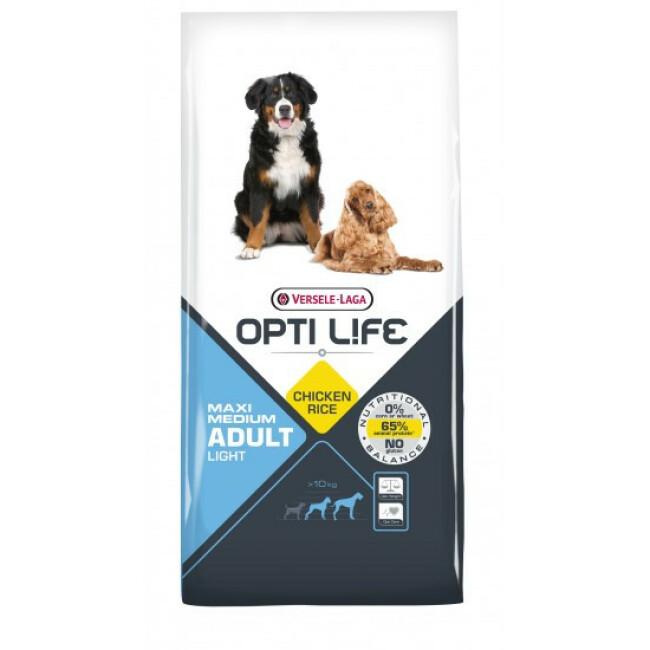 Croquettes Opti Life light pour chien adulte moyenne et grande taille Sac 12,5 kg
