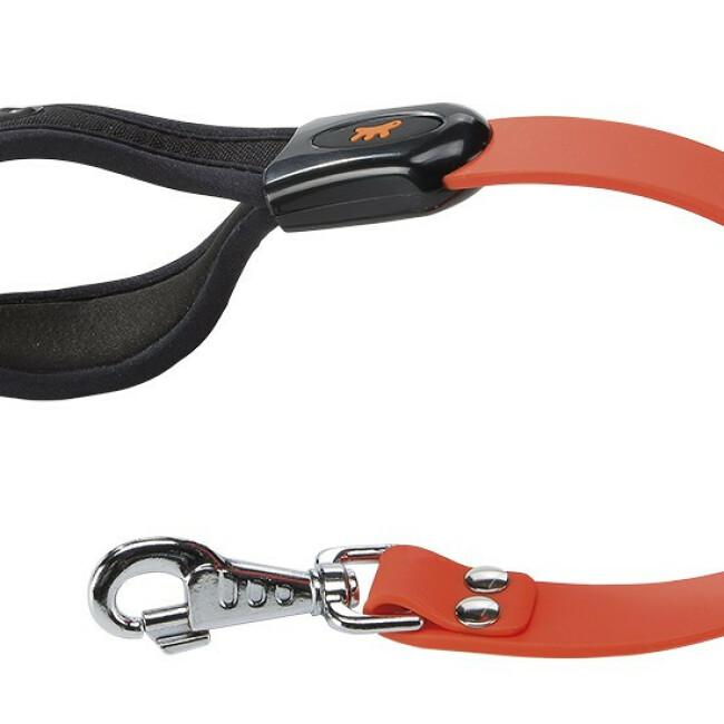 Laisse souple Ergoflex GM orange avec poignée ergonomique pour chien