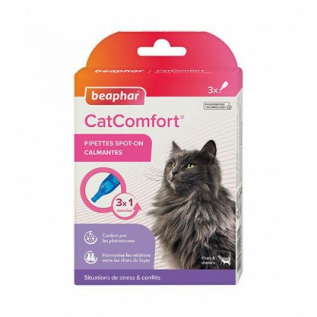 Pipettes CatComfort calmantes aux phéromones pour chats et chatons