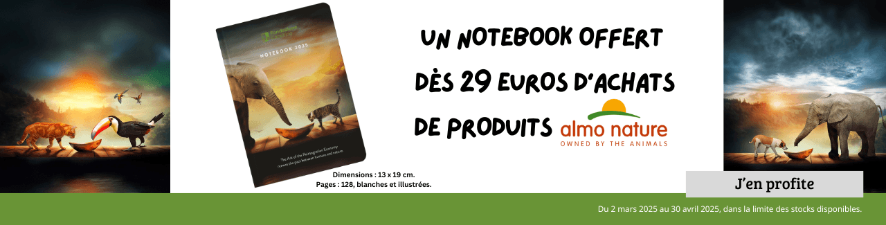 🐶😻 Un notebook Almo Nature offert dès 29 euros d'achat !