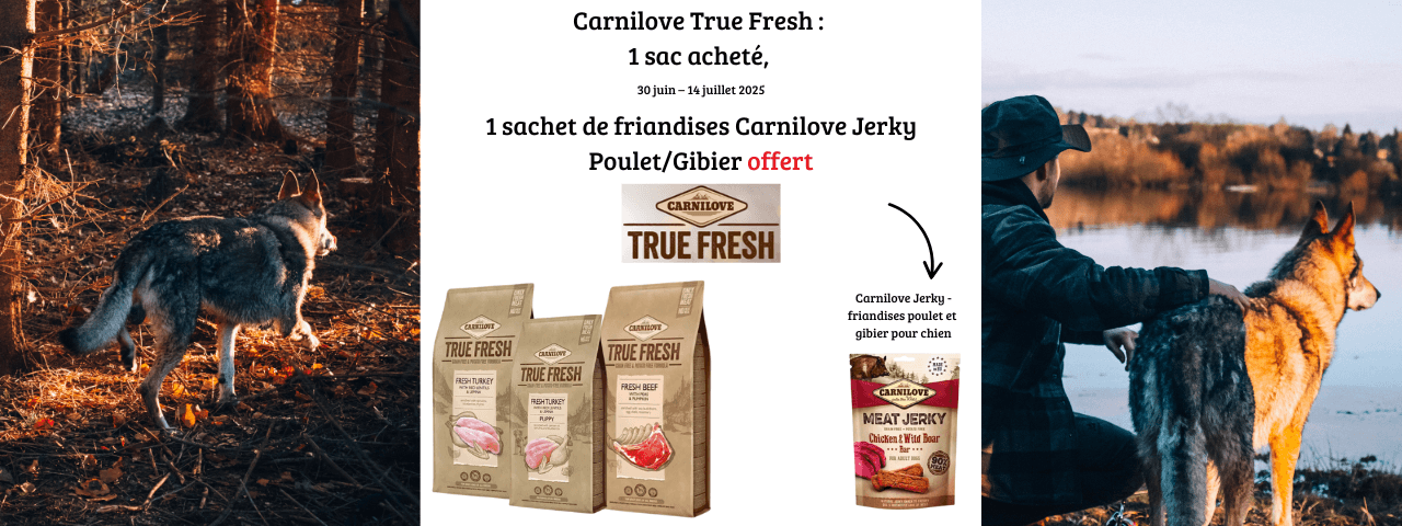 Une friandise offerte (min 50€) : Pour l'achat de Canilove True Fresh