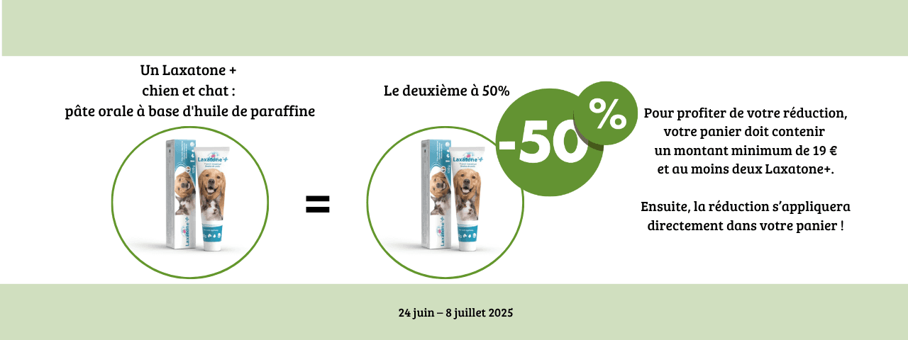 Laxatone + chien et chat 1 acheté, le 2e à -50%