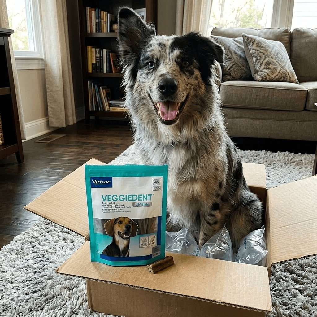 Avec ses friandises dentaires !