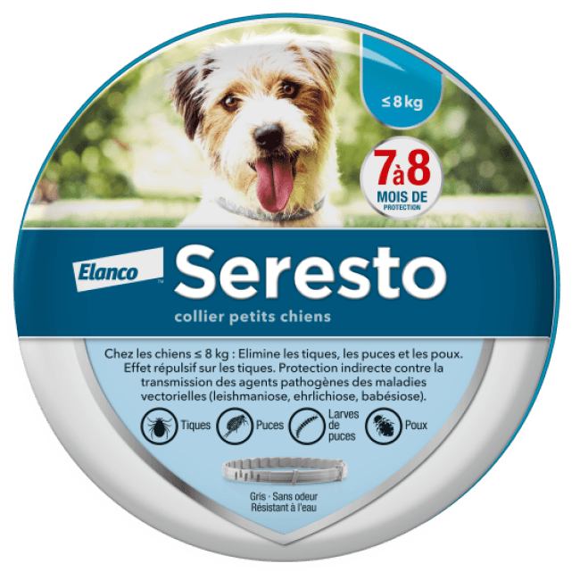 Collier Seresto Anti-puces et tiques : solution antiparasitaire pour chien