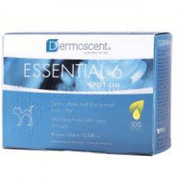 Soin cutané Essential 6 Spot on Dermoscent 4 pipettes pour chat