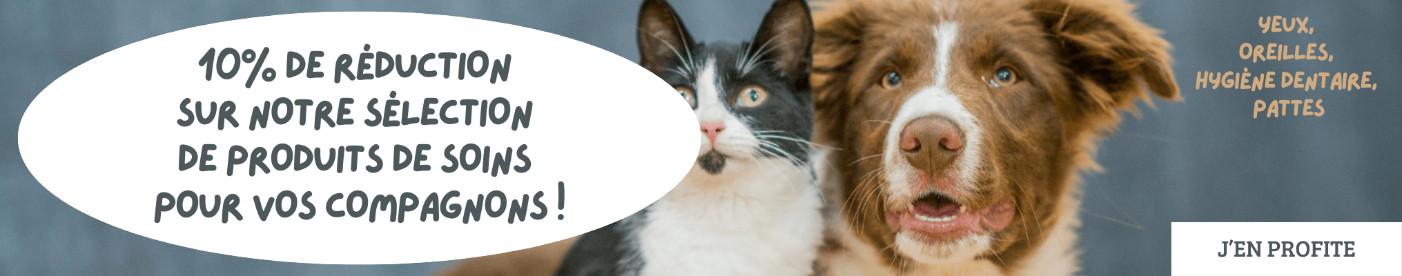 Découvrez notre sélection de produits de soins pour vos compagnons ! (yeux, oreilles, hygiène dentaire, pattes)