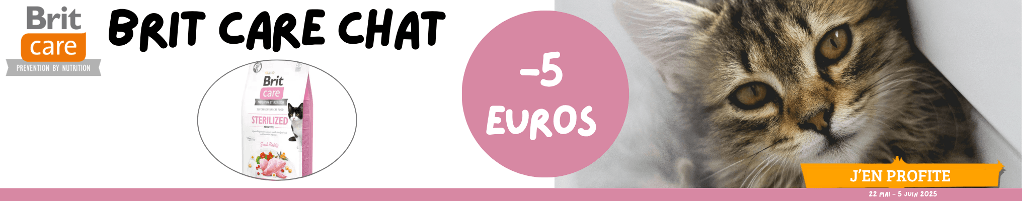 5 euros de réduction : Brit Care Chat