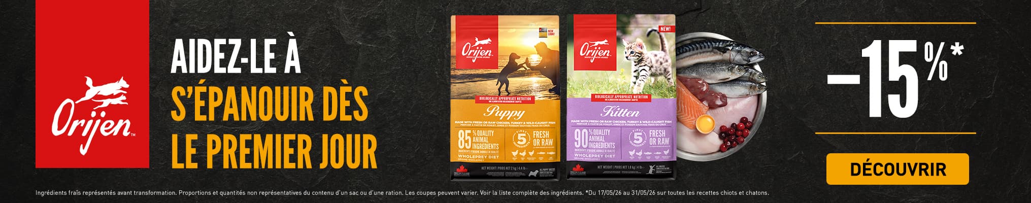 ORIJEN Chatons & Chiots à -15%