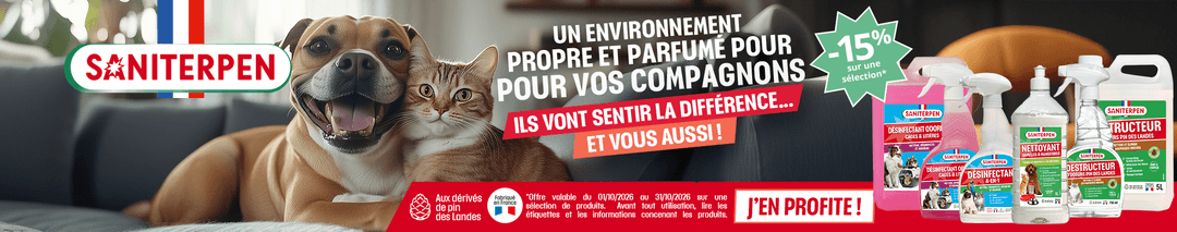 Un espace propre pour votre compagnon : -15% !