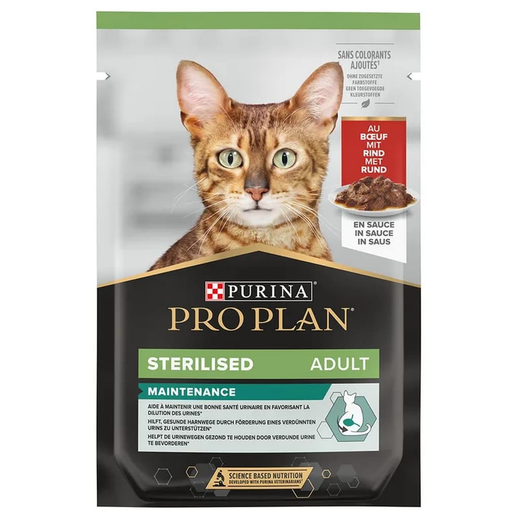 Pro Plan Sterilised maintenance adulte au boeuf pour chat