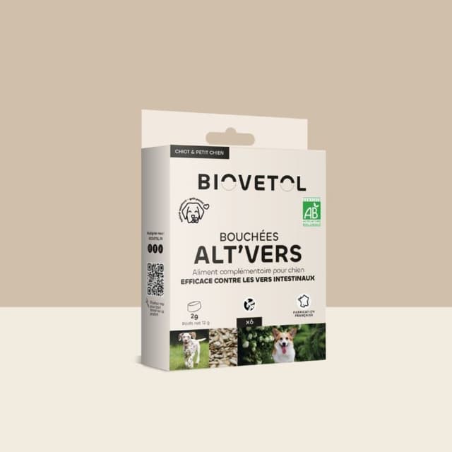 Bouchées Alt'Vers Biovetol contre les parasites intestinaux du chien