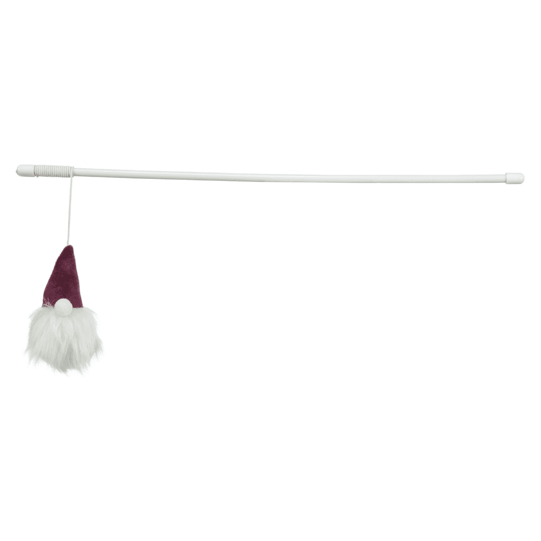 Canne à pêche pour chat avec lutin et herbe à chat