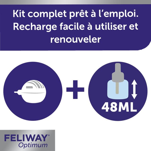 Diffuseur de phéromones FELIWAY Optimum Kit Complet pour chat