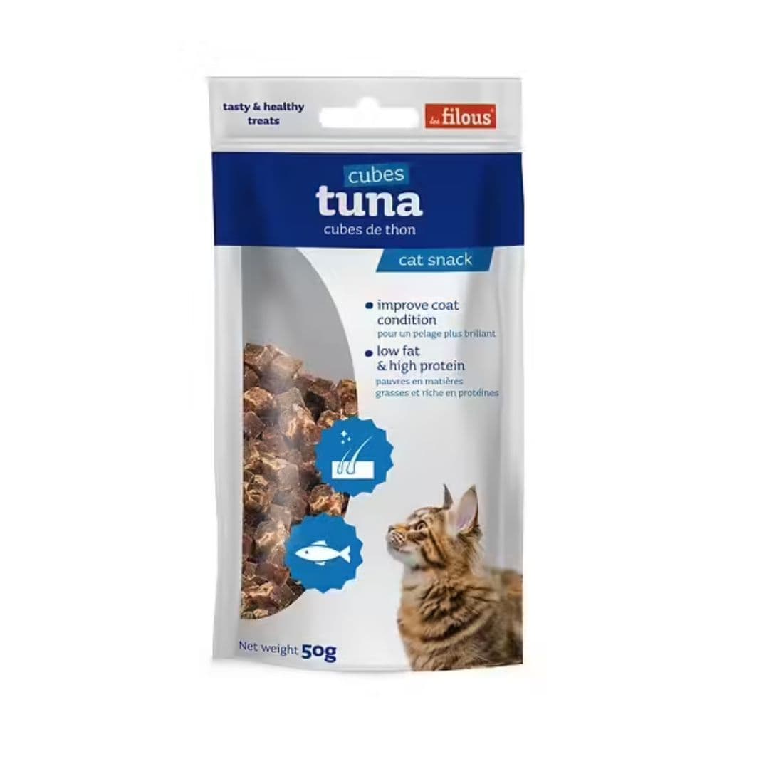 Friandises naturelles pour chat - Cubes de thon - 50 g