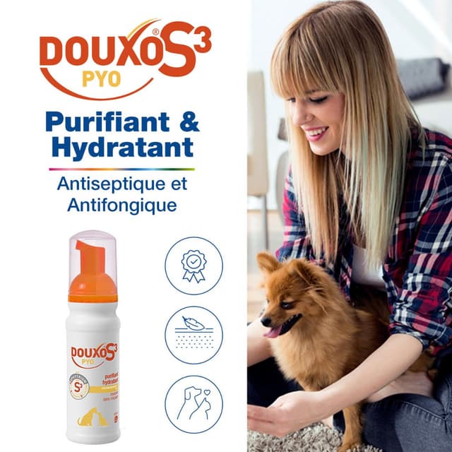 Mousse apaisante Douxo S3 Pyo pour chien et chat