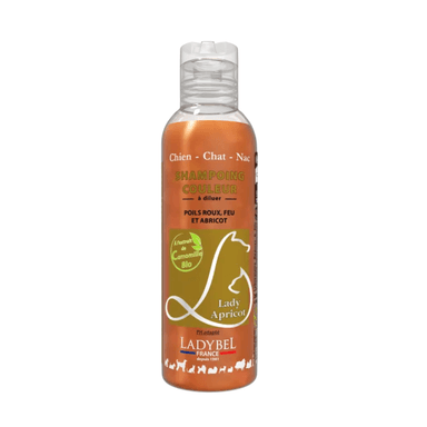 Ladybel apricot : shampoing pelages roux chien et chat