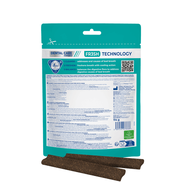 VeggieDent Fresh Virbac : Lamelles dentaires anti-plaque
