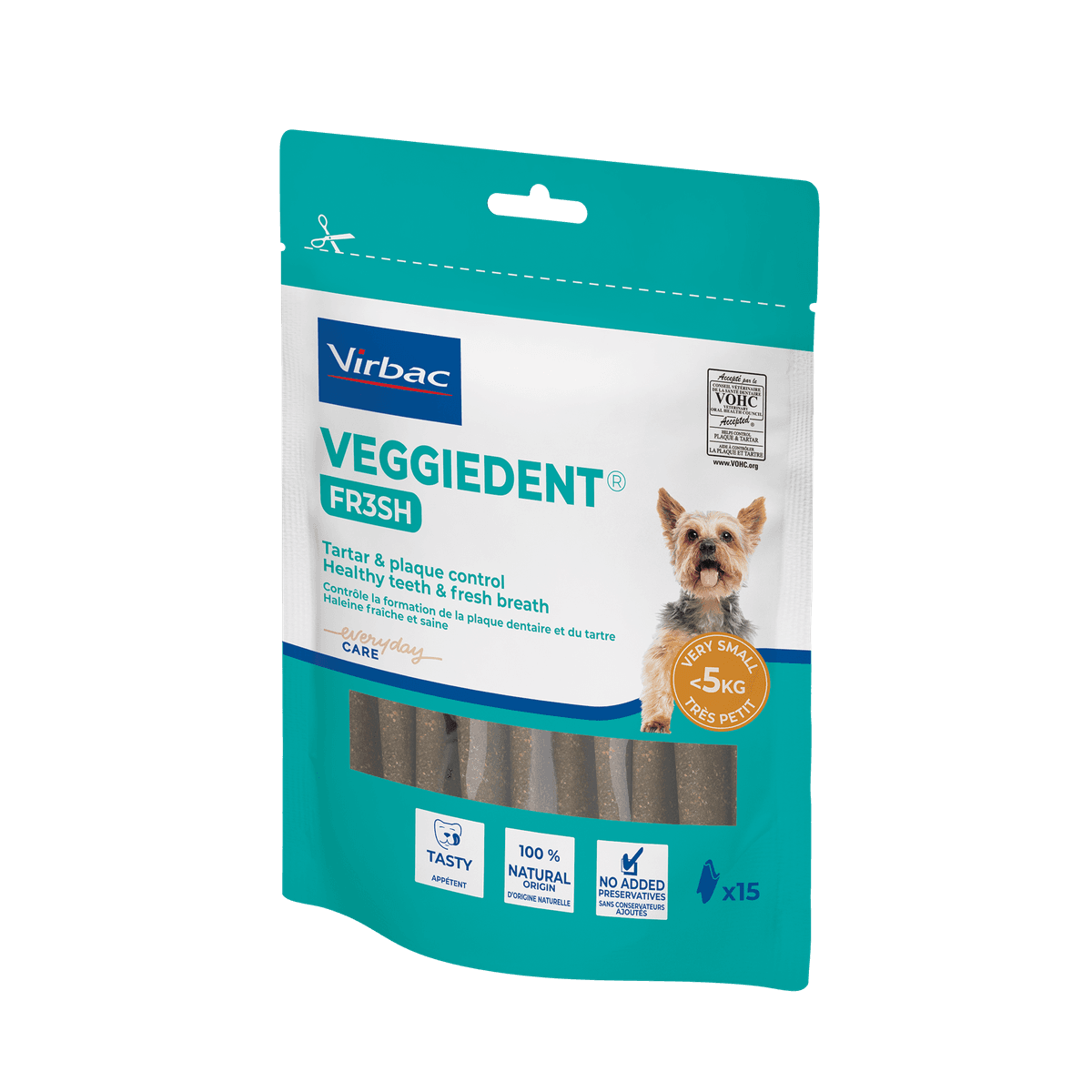 VeggieDent Fresh Virbac : Lamelles dentaires anti-plaque