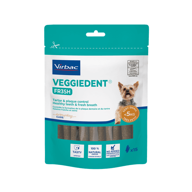 VeggieDent Fresh Virbac : Lamelles dentaires anti-plaque