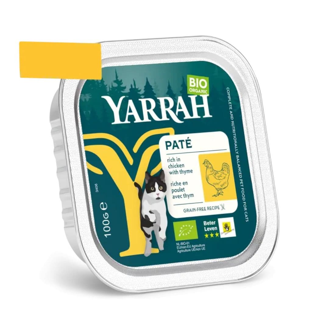 Yarrah BIO - Pâtée pour chat - Barquette 100 g Poulet/Thym - 100g