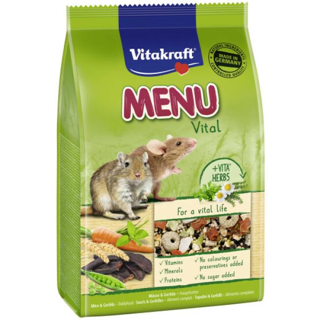 Aliment complet pour souris et gerbilles Vitakraft Menu Premium Sachet fraîcheur de 400 g