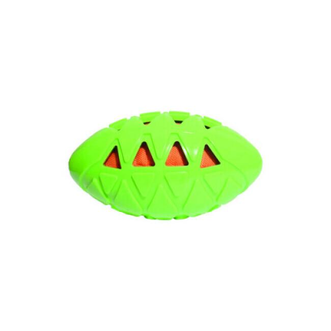 Balle Tough Crunch Rugby Ball Rosewood pour chien