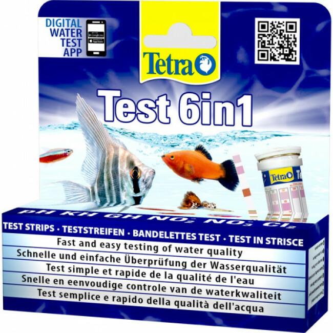 Bandelettes test pour qualité de l'eau Tetra Test 6in1