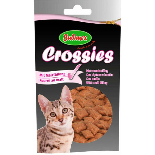 Biscuits fourrés au malt Bubimex Crossies pour chat