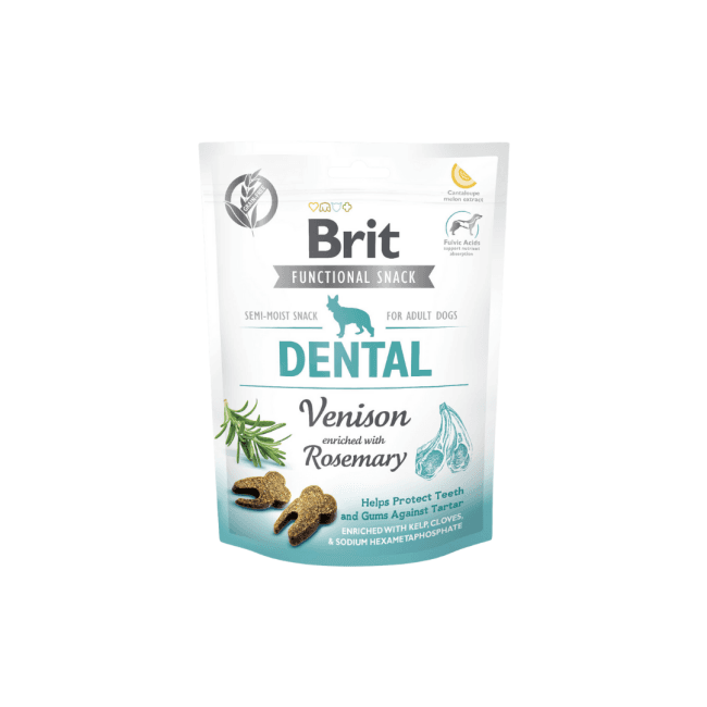 Brit Care Functional Snack Dental pour tartre et gencives des chiens - cerf et romarin