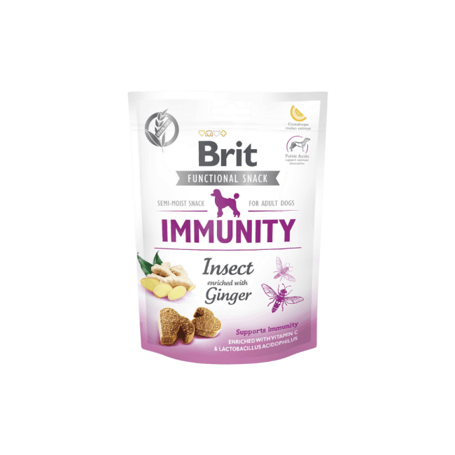 Brit Care Functional Snack Immunity pour système immunitaire des chiens - insectes et gingembre