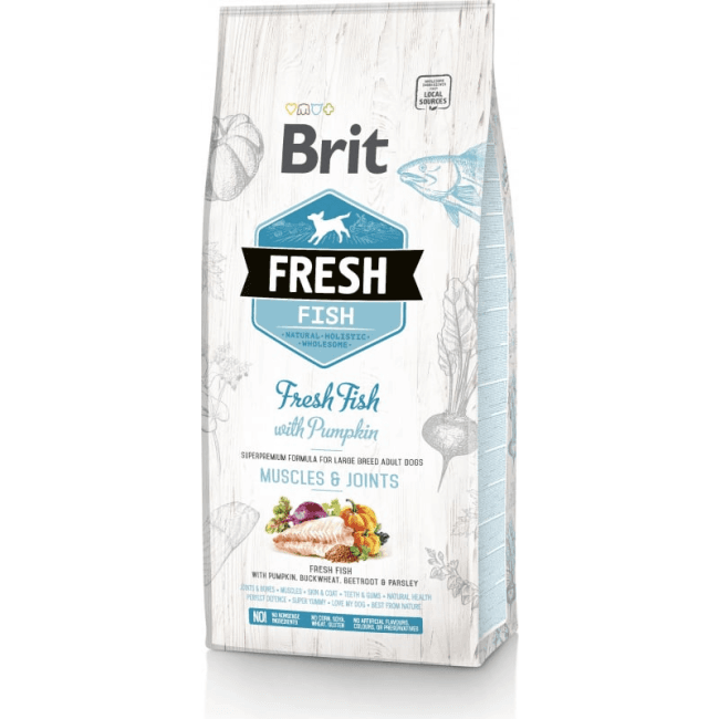 Brit Fresh poisson frais et citrouille pour chien adulte de grande race