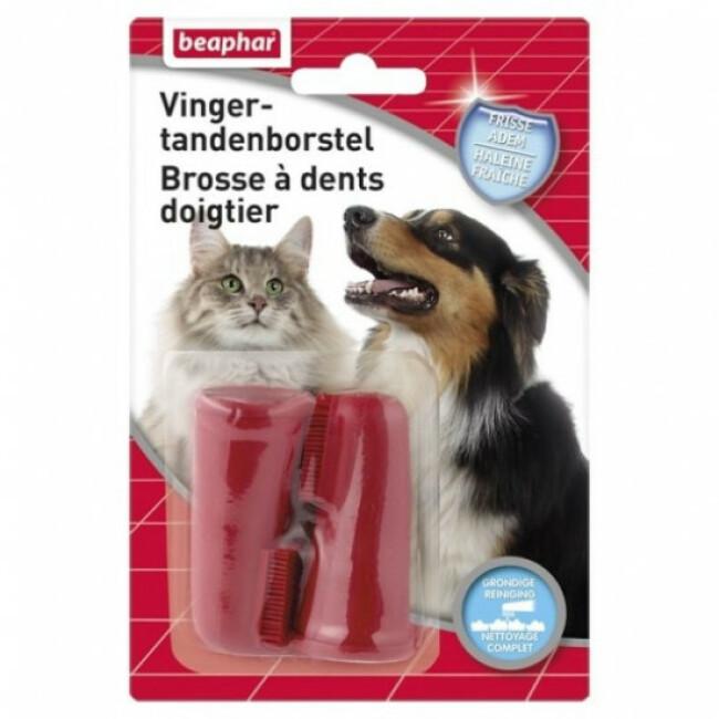 Brosse à dents en doigtier pour chat ou chien Beaphar
