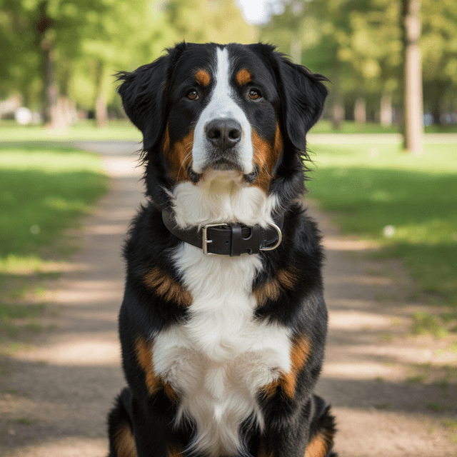 Collier de travail large en cuir pour grand chien