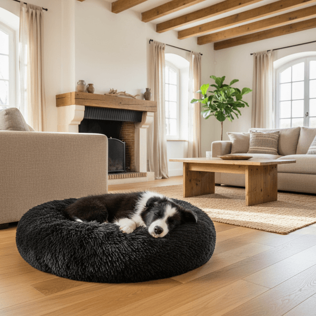 Coussin rond ultra doux pour chien