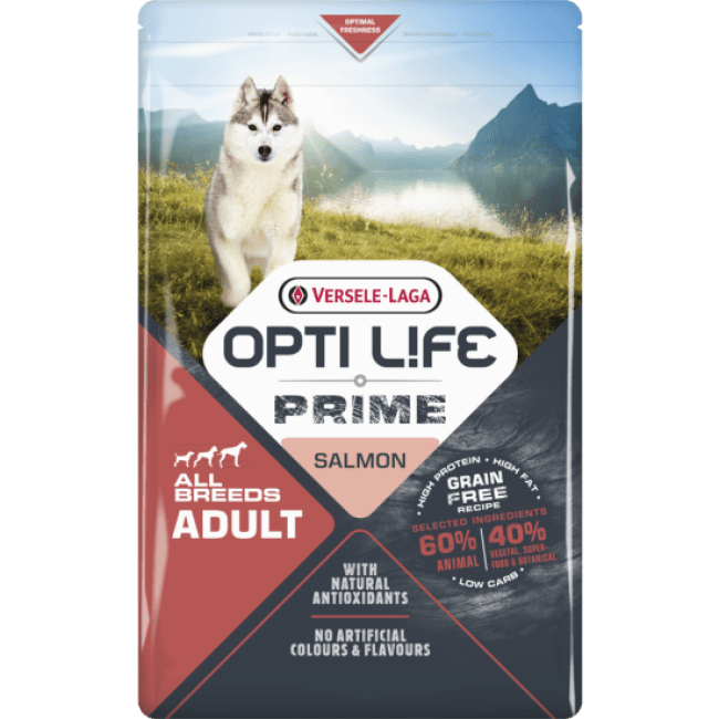 Croquettes au saumon pour chien adulte Opti Life Prime