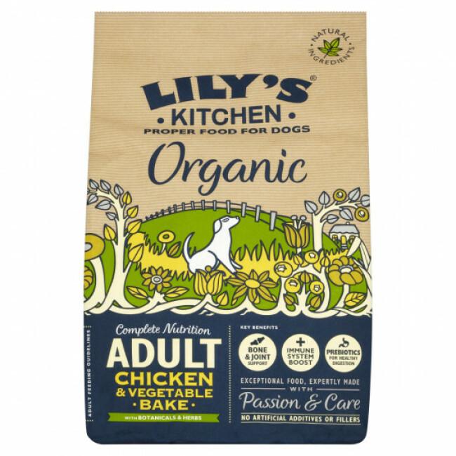 Croquettes bio pour chien adulte au poulet et légumes Lily's Kitchen Sac 7 kg