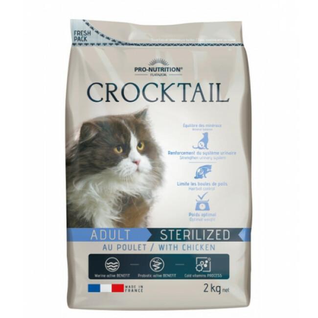 Croquettes Crocktail Adult sterilized Flatazor Pro Nutrition au poulet pour chat stérilisé
