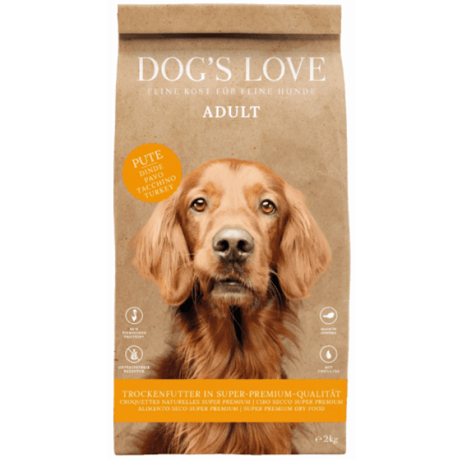 Croquettes Dog's Love sans céréales à la dinde pour chien