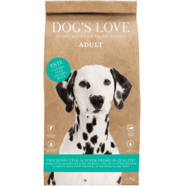 Croquettes Dog's Love sans céréales au canard pour chien