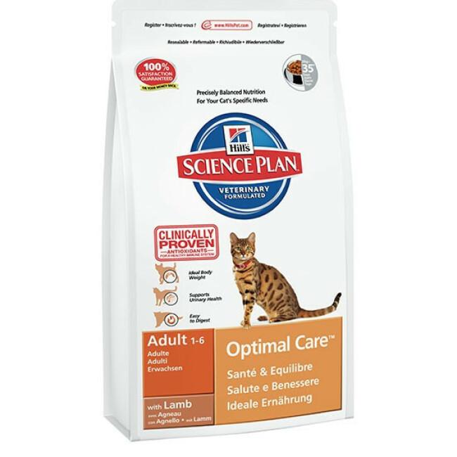 Croquettes Hill's Science Plan Feline Adult Optimal Care Agneau Sac 2 kg 