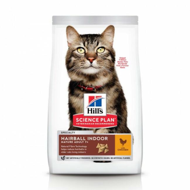 Croquettes Hill's Science Plan Feline Mature 7+ Hairball Indoor Sac 1,5 kg