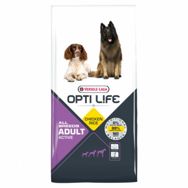 Croquettes Opti Life pour chien adulte actif toutes races Sac 12,5 kg