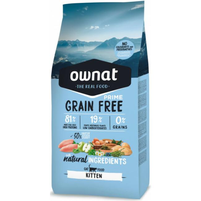 Croquettes Ownat Grain Free Prime sans céréales pour chaton