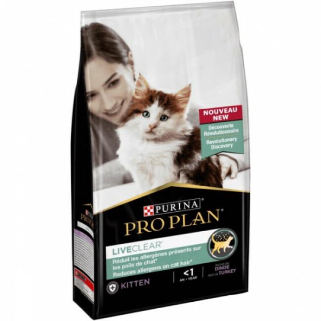 Croquettes ProPlan Liveclear Kitten Dinde pour chaton
