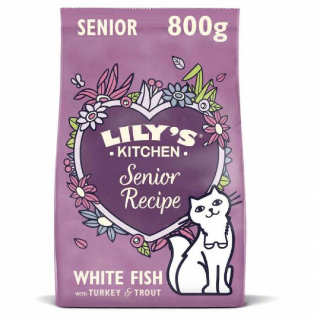 Croquettes sans céréales pour chat senior au poisson Lily's Kitchen