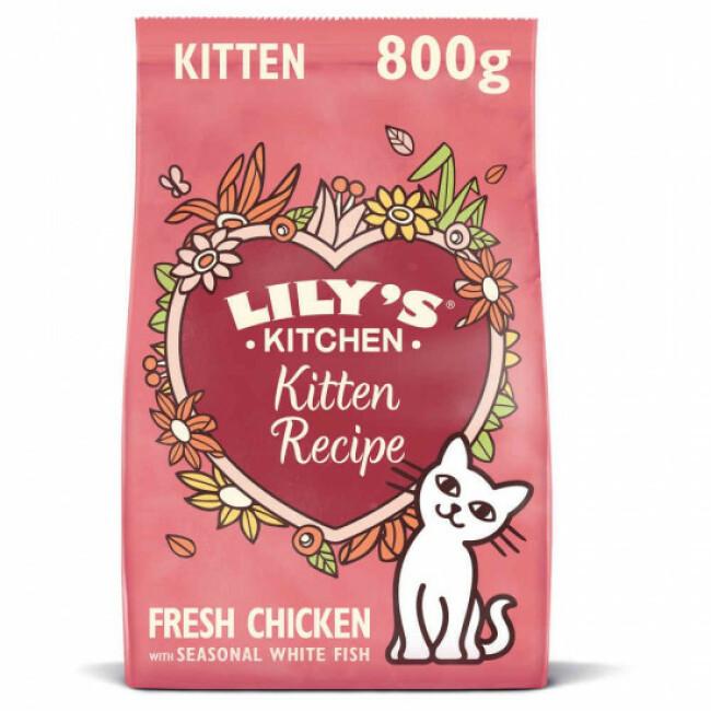 Croquettes sans céréales pour chaton au poulet Lily's Kitchen Sac 800 g