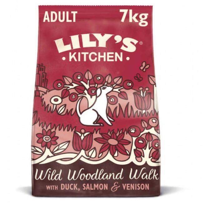 Croquettes sans céréales pour chien adulte canard, saumon et chevreuil Lily's Kitchen Sac 7 kg